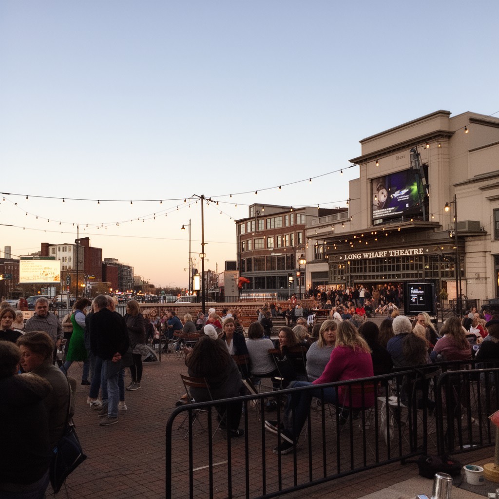 AI-generated illustration of Long Wharf Theatre