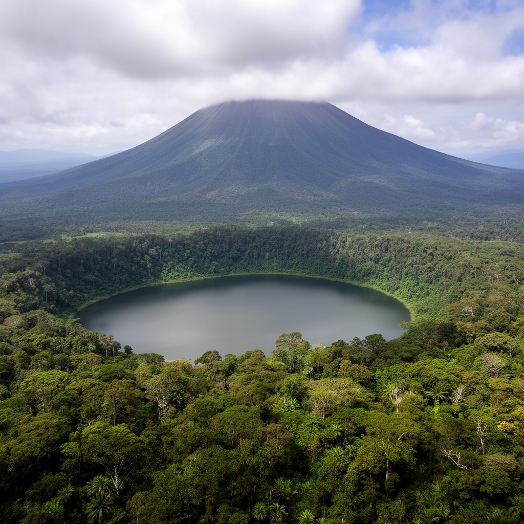 AI-generated illustration of Maderas Volcano
