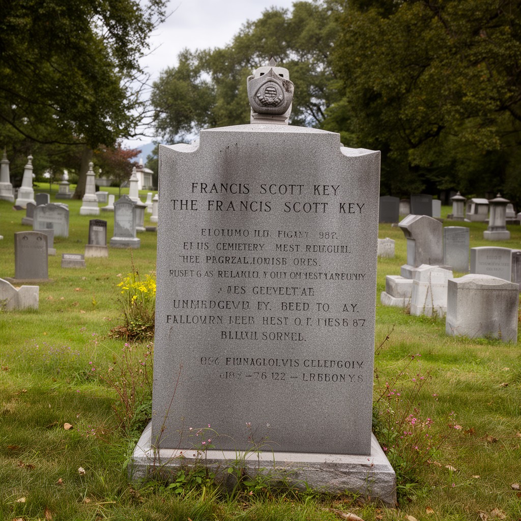 AI-generated illustration of Francis Scott Key gravesite