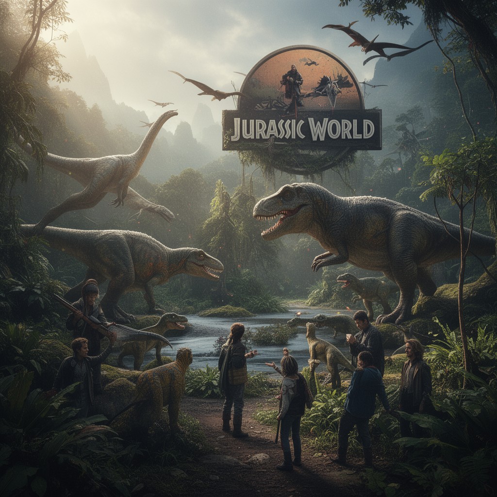 AI-generated illustration of Jurassic World Dominion