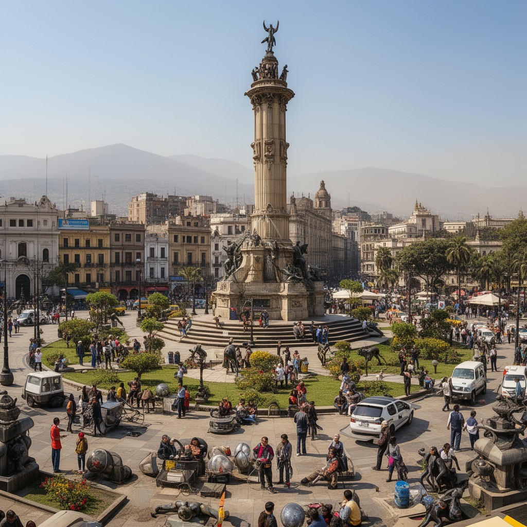 AI-generated illustration of Plaza San Martín