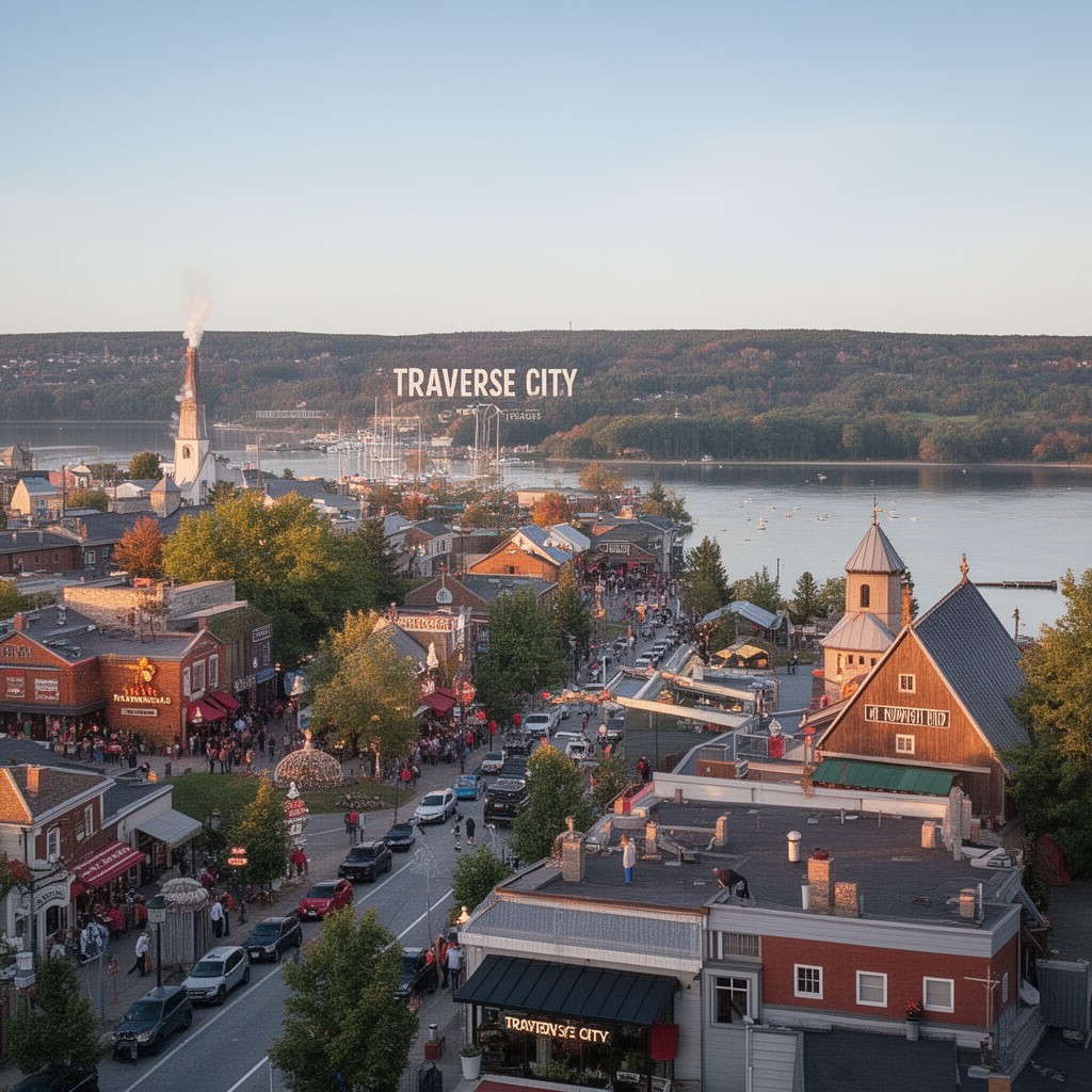 AI-generated illustration of Traverse City, Michigan