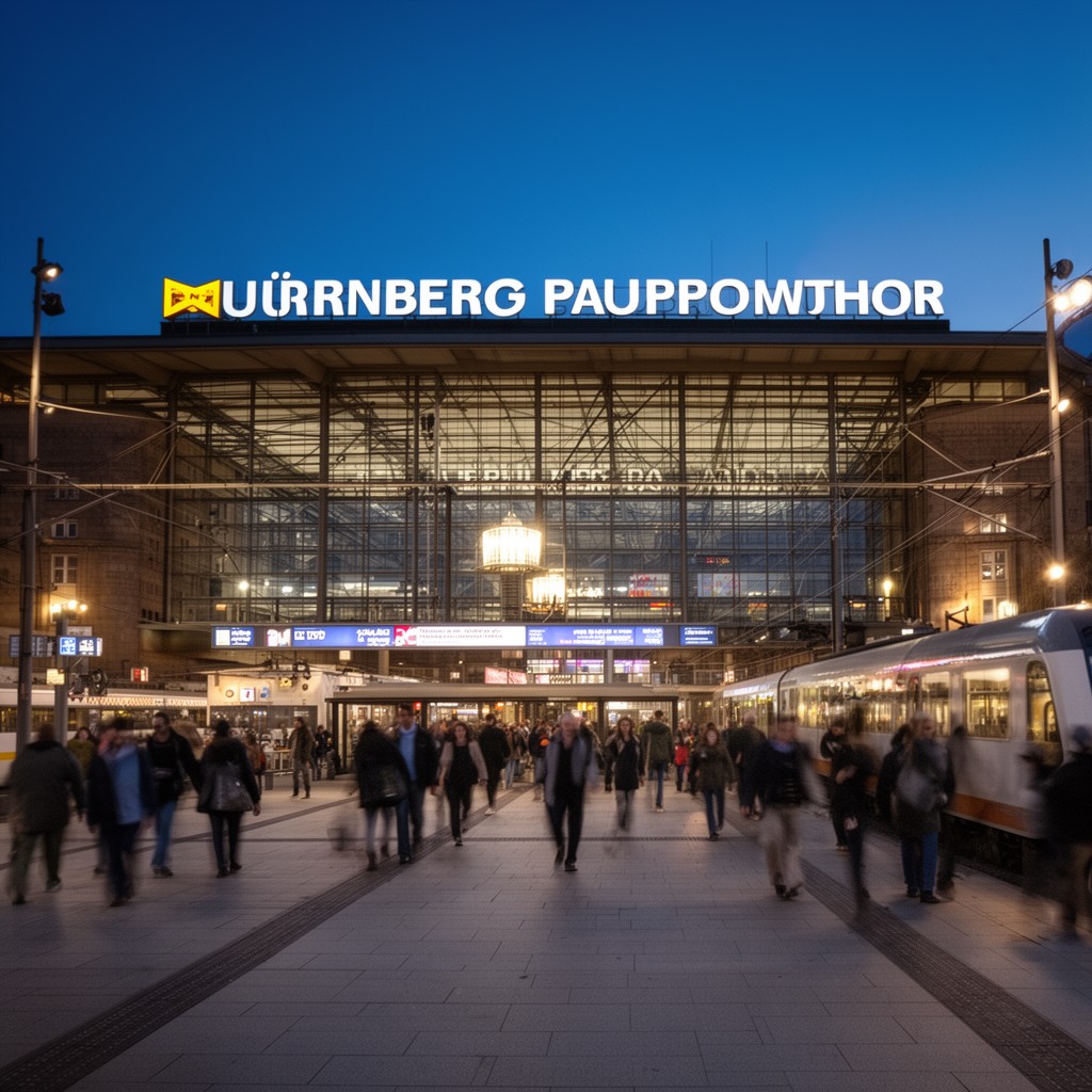 AI-generated illustration of Nürnberg Hauptbahnhof