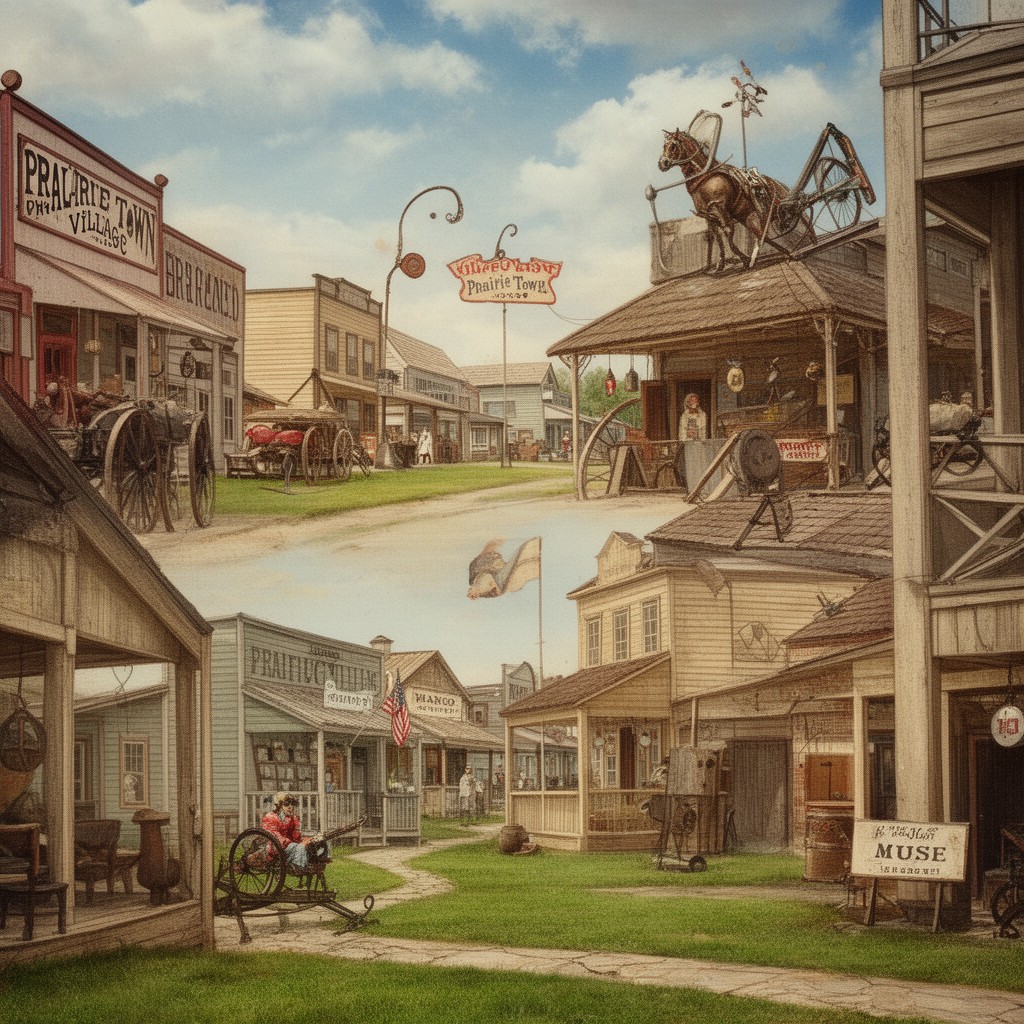 AI-generated illustration of Prairie Town Village