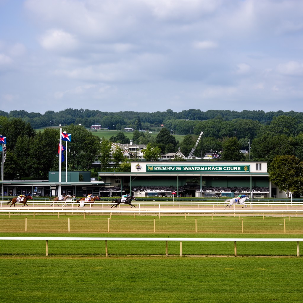 AI-generated illustration of Saratoga Race Course