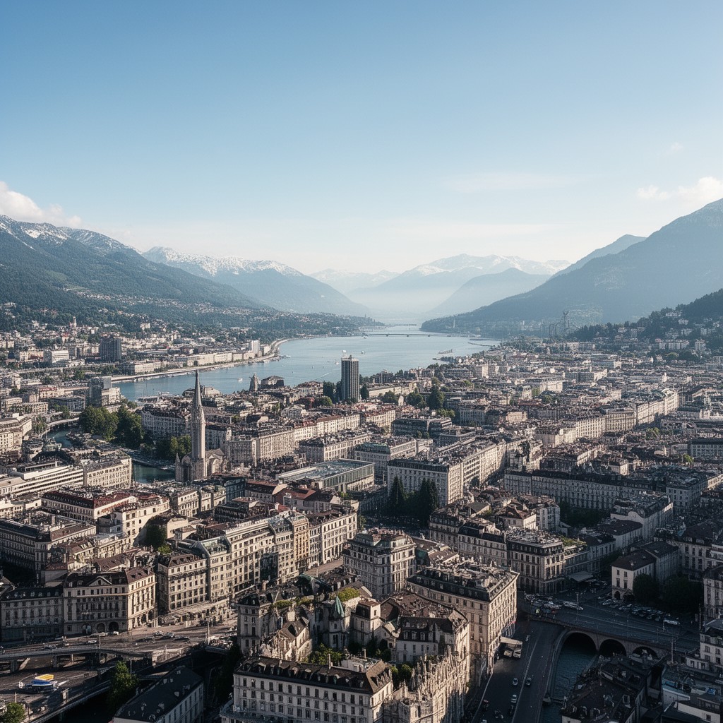AI-generated illustration of Geneva metropolitan area