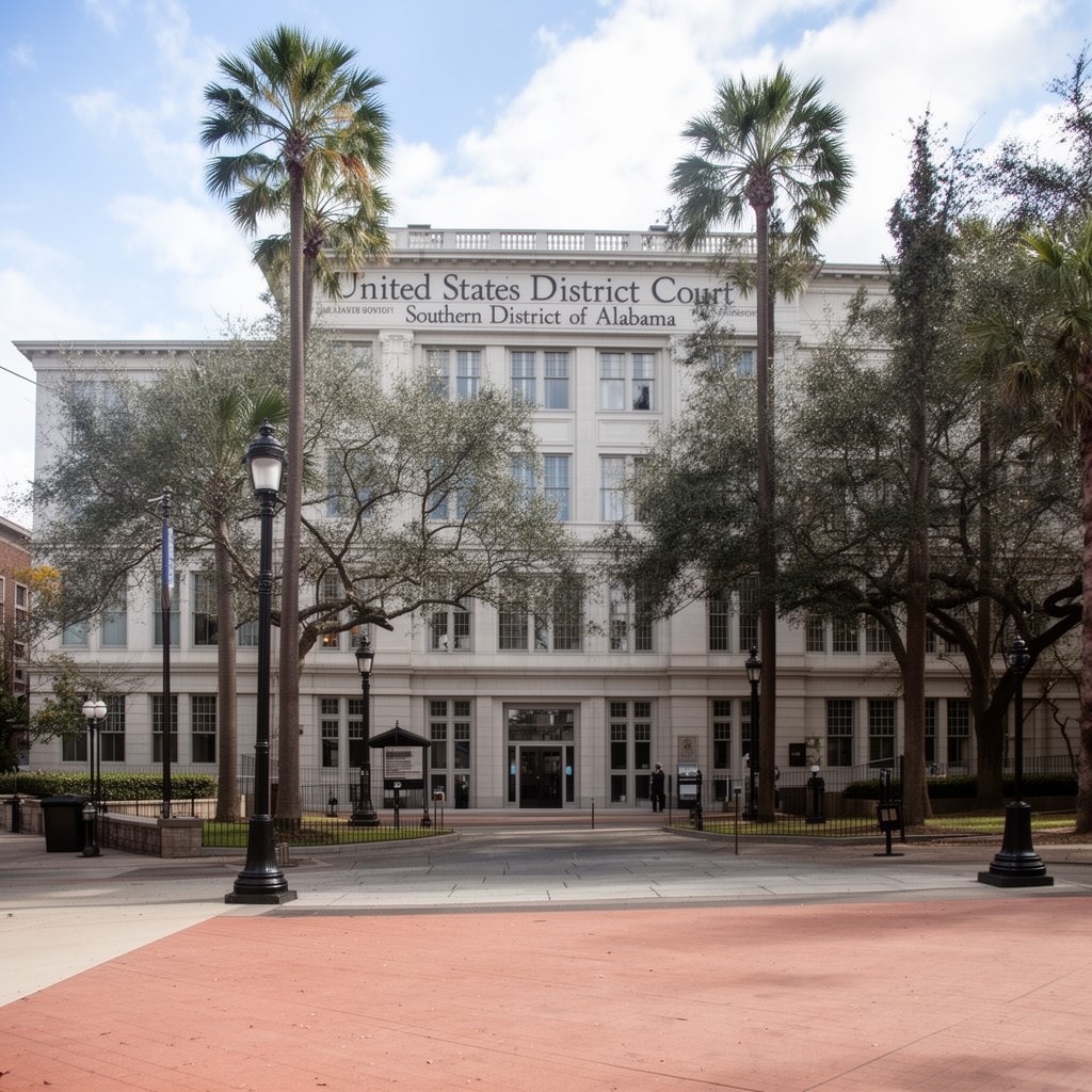 AI-generated illustration of United States District Court for the Southern District of Alabama