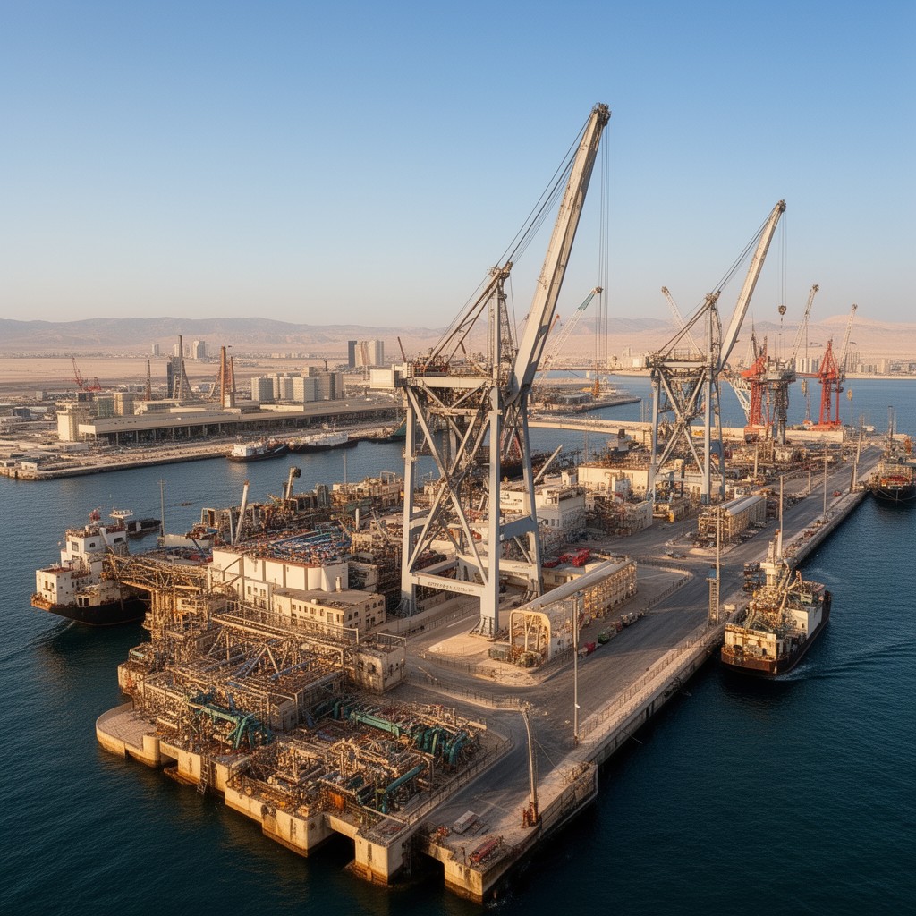AI-generated illustration of Port of Mina Salman