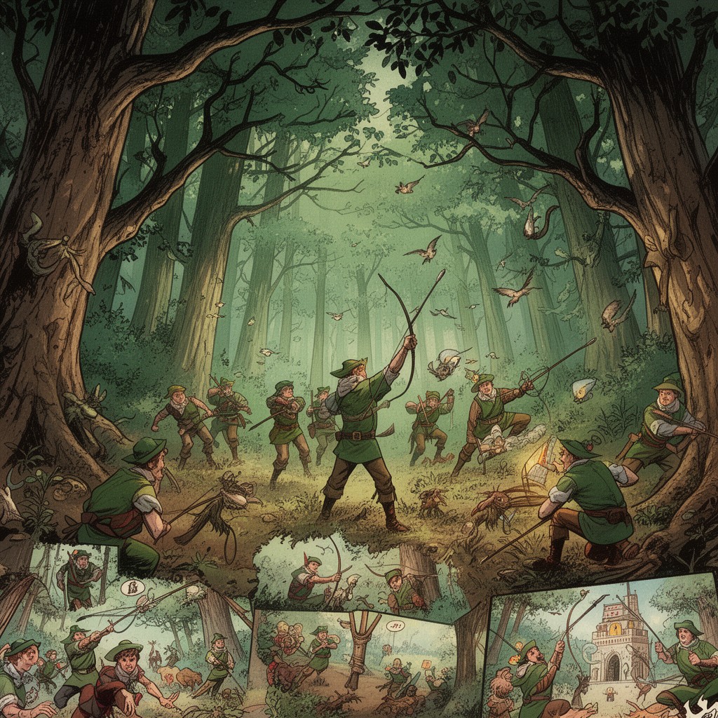 AI-generated illustration of Robin Hood comics