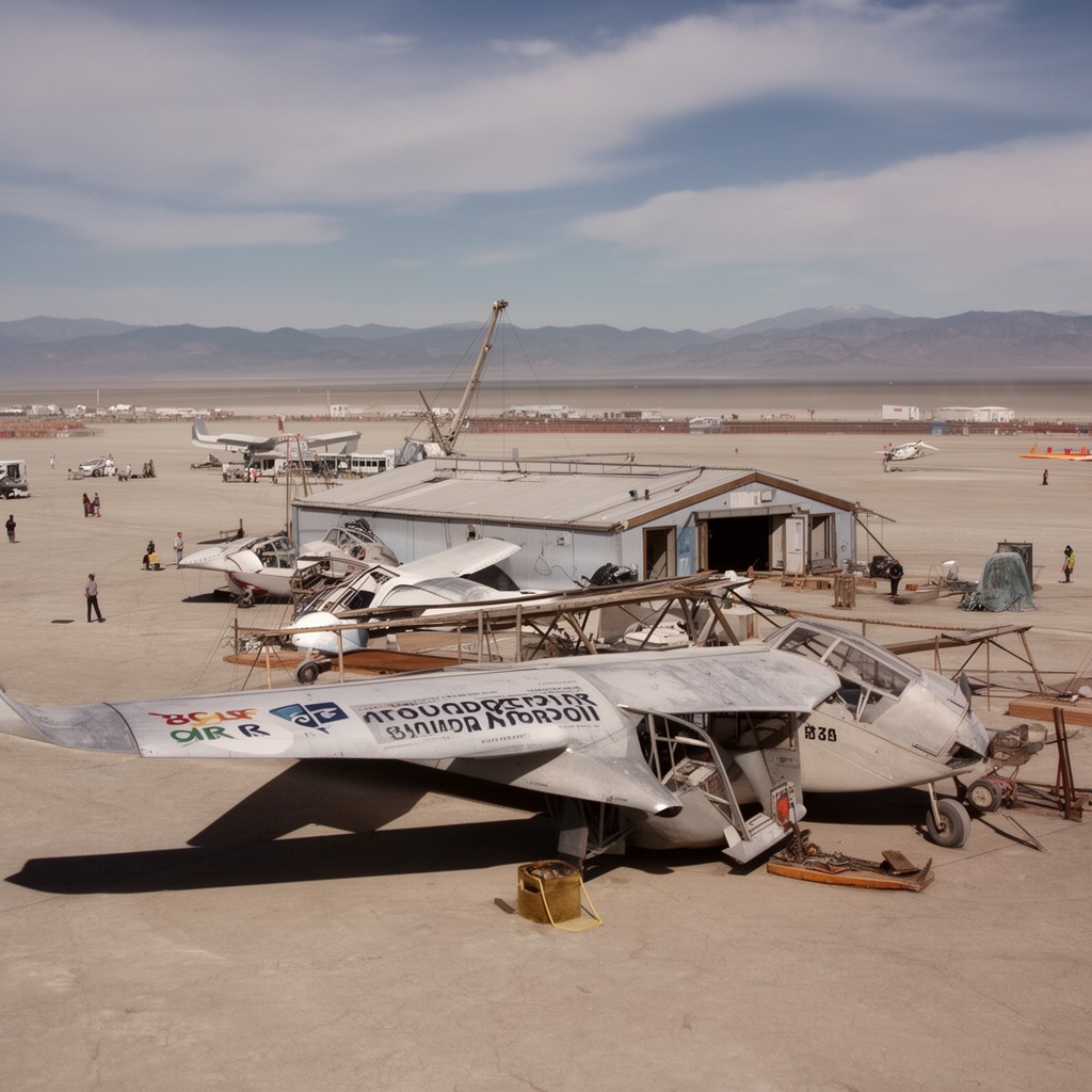 AI-generated illustration of temporary airport 88NV
