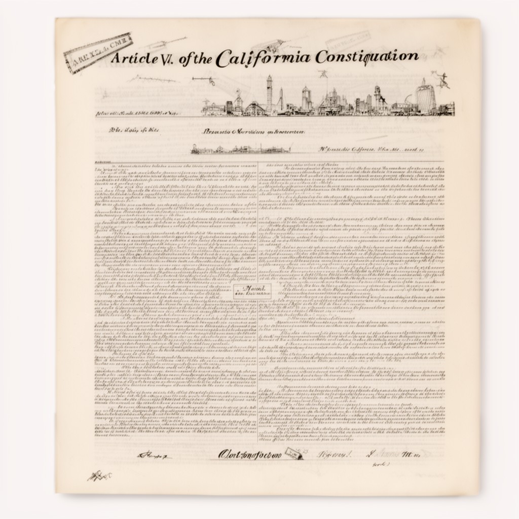 AI-generated illustration of Article VI of the California Constitution