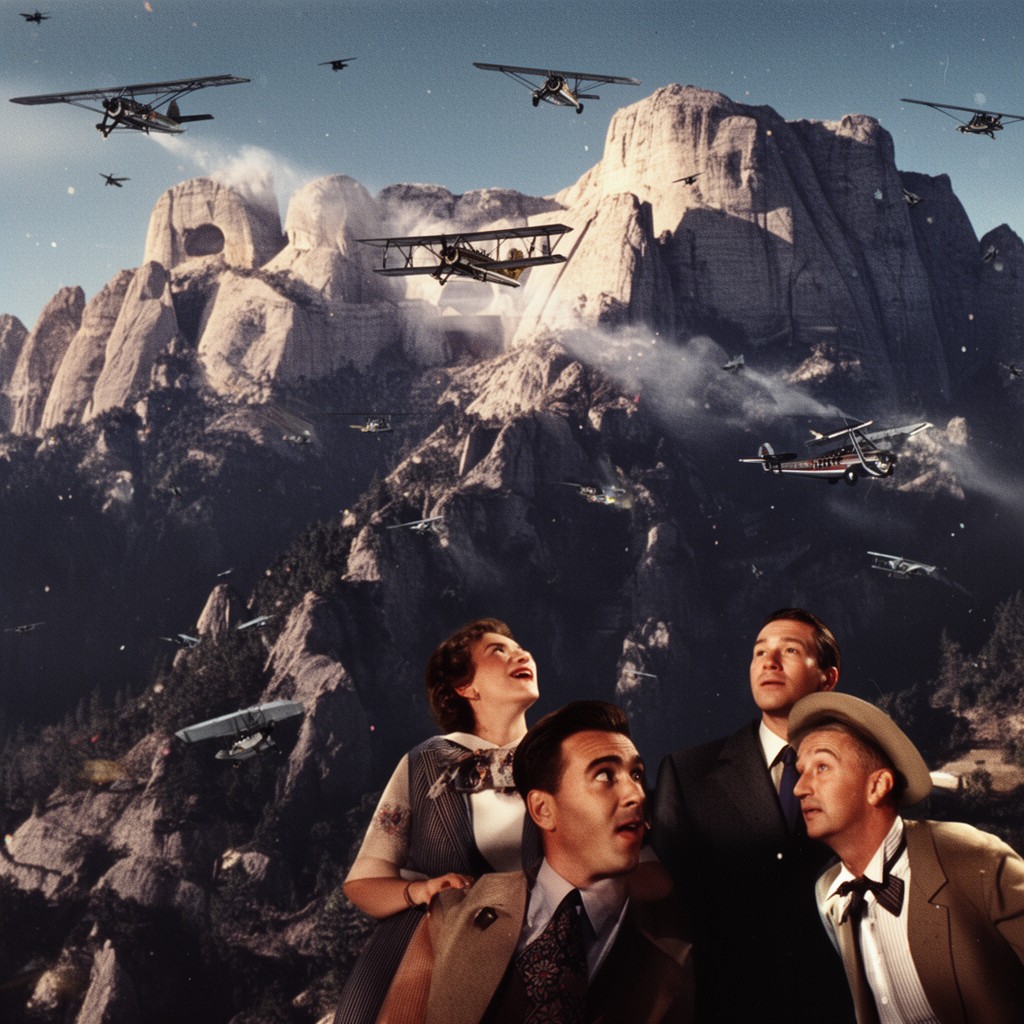 AI-generated illustration of North by Northwest