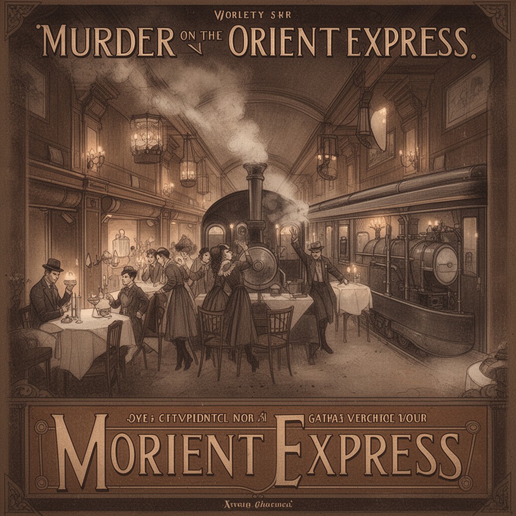 AI-generated illustration of Murder on the Orient Express