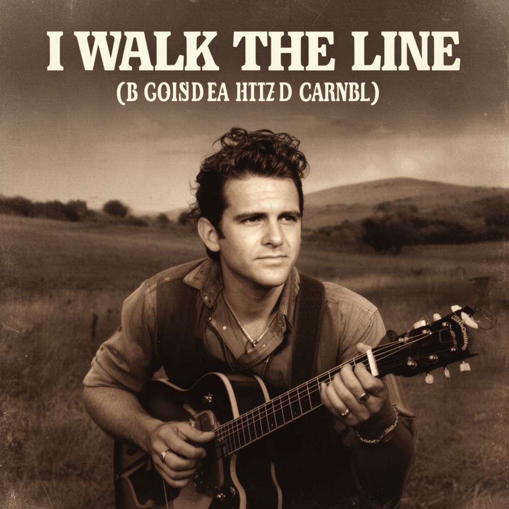 AI-generated illustration of "I Walk the Line"