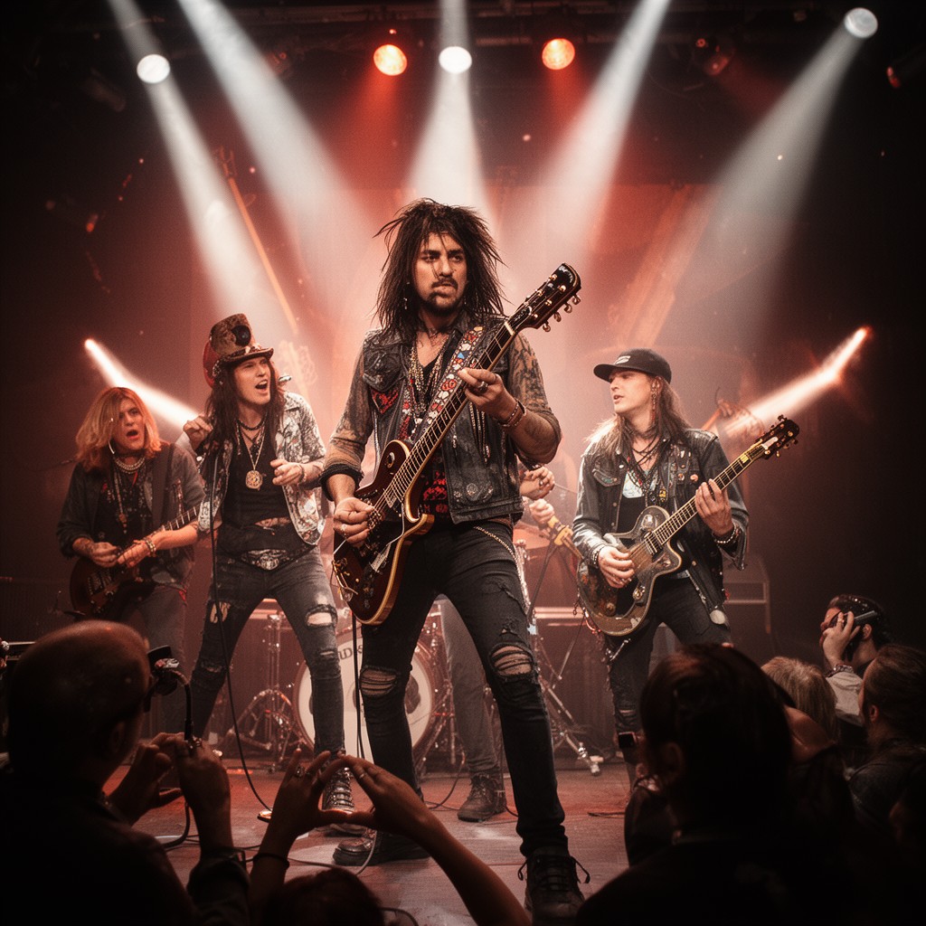 AI-generated illustration of Guns N' Roses