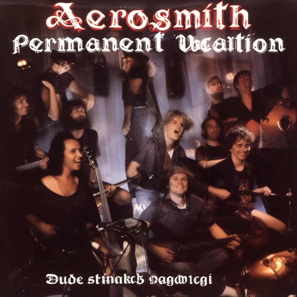 AI-generated illustration of Aerosmith Permanent Vacation