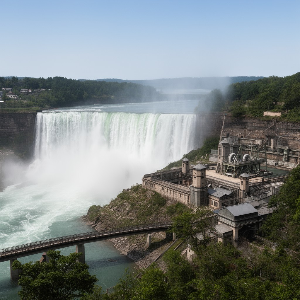 AI-generated illustration of Niagara Falls AC power project