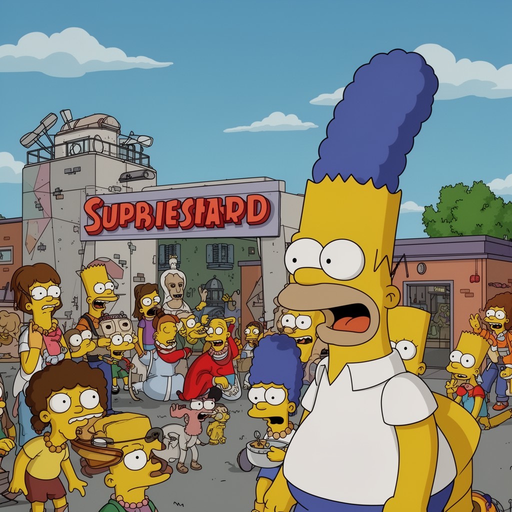 AI-generated illustration of The Simpsons