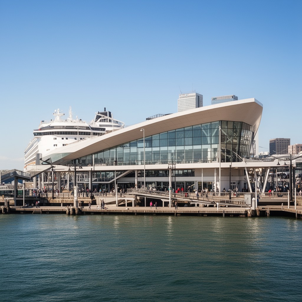 AI-generated illustration of Cruise Terminal at Pier 27