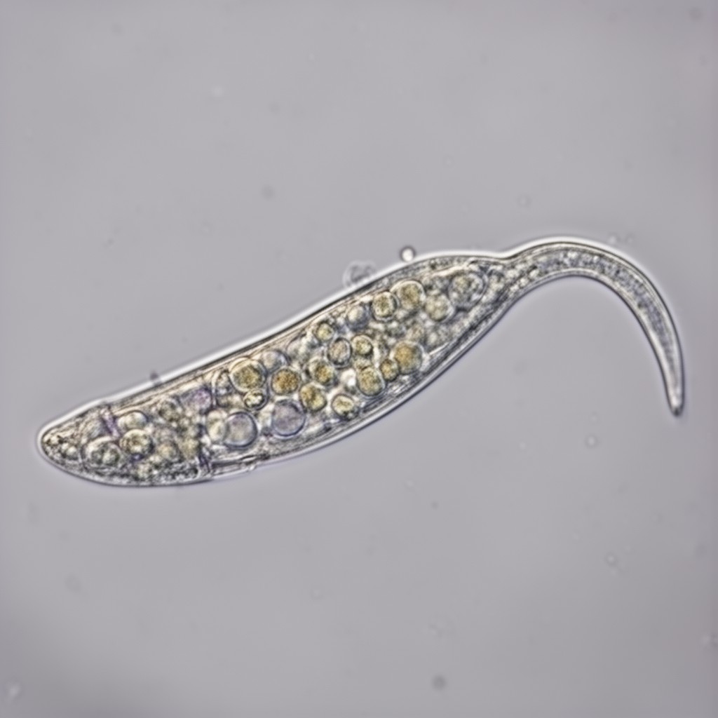 AI-generated illustration of Caenorhabditis elegans