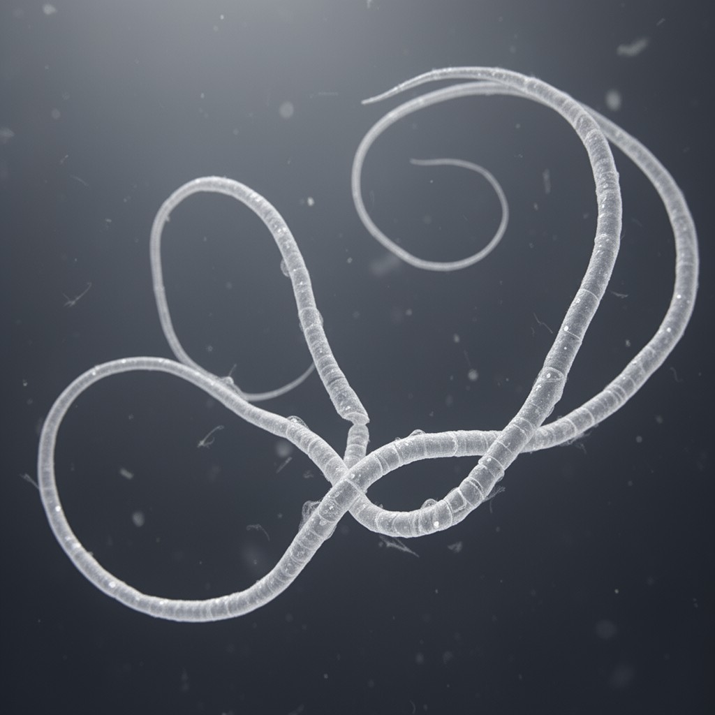 AI-generated illustration of Ascaris lumbricoides