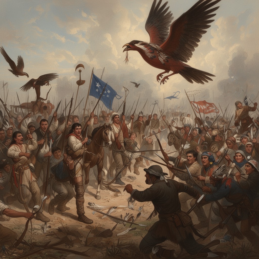 AI-generated illustration of Red Bird uprising