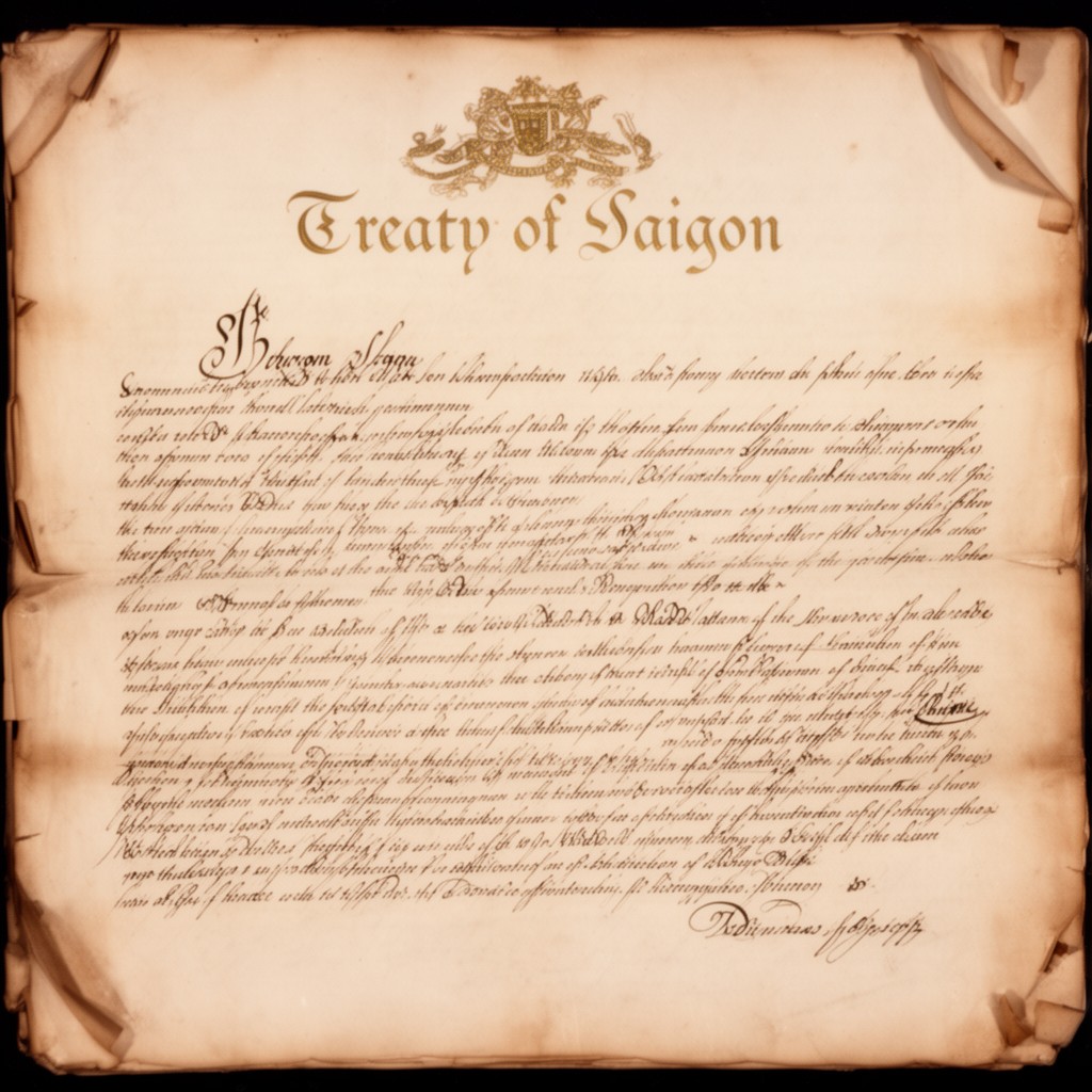 AI-generated illustration of Treaty of Saigon (1862)