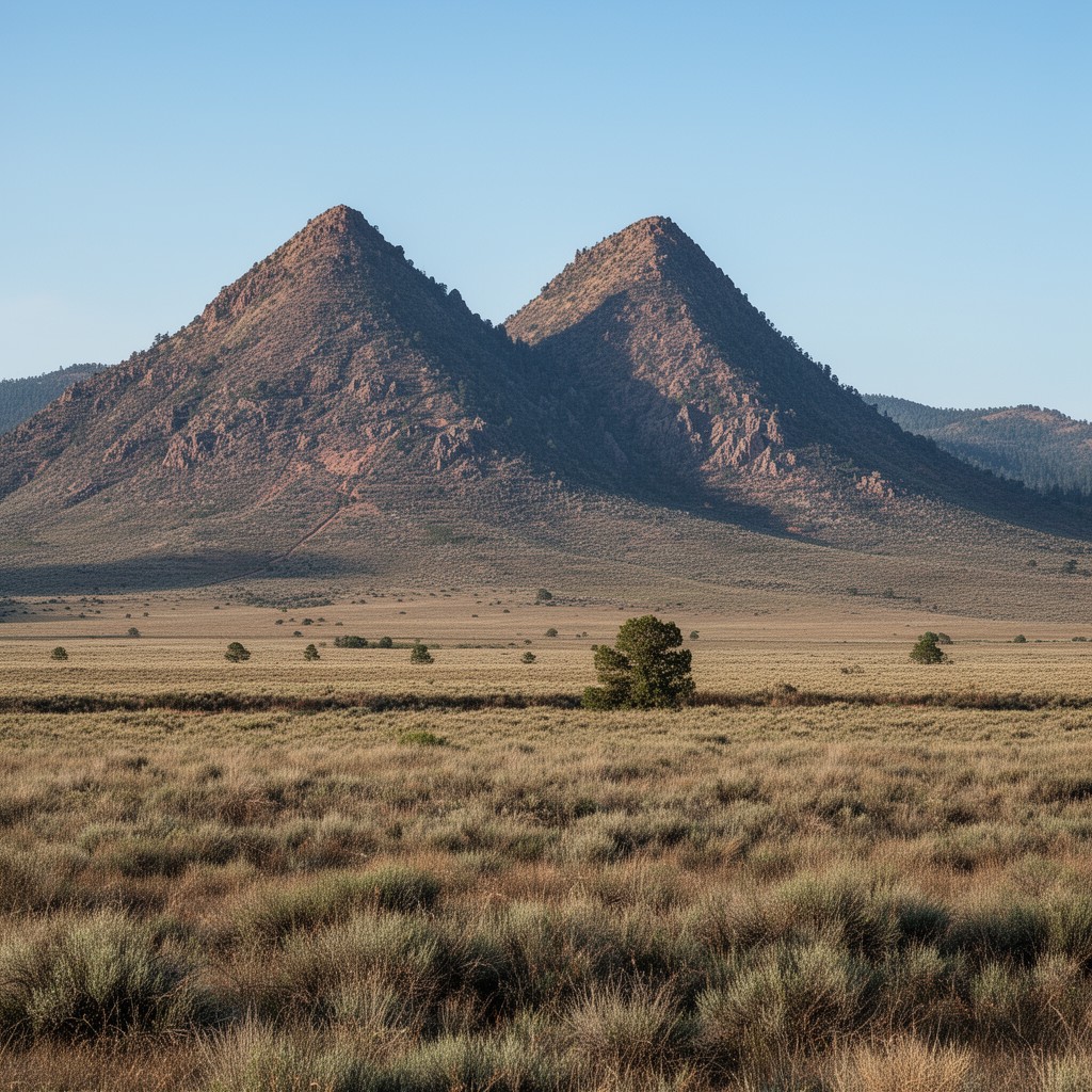 AI-generated illustration of Spanish Peaks