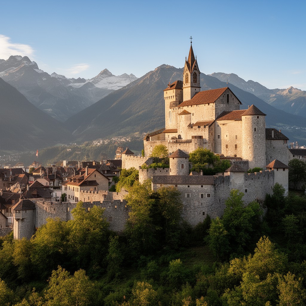 AI-generated illustration of Valère Castle