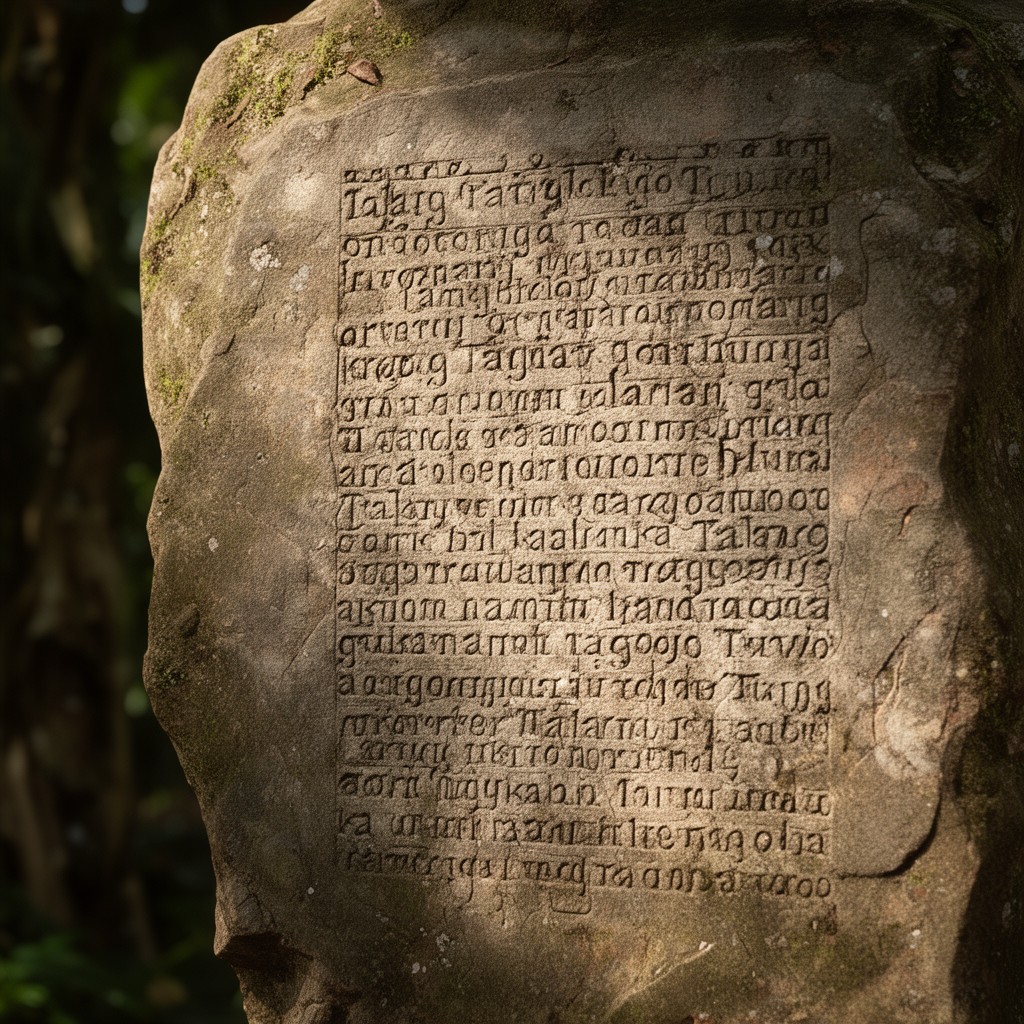 AI-generated illustration of Talang Tuwo inscription