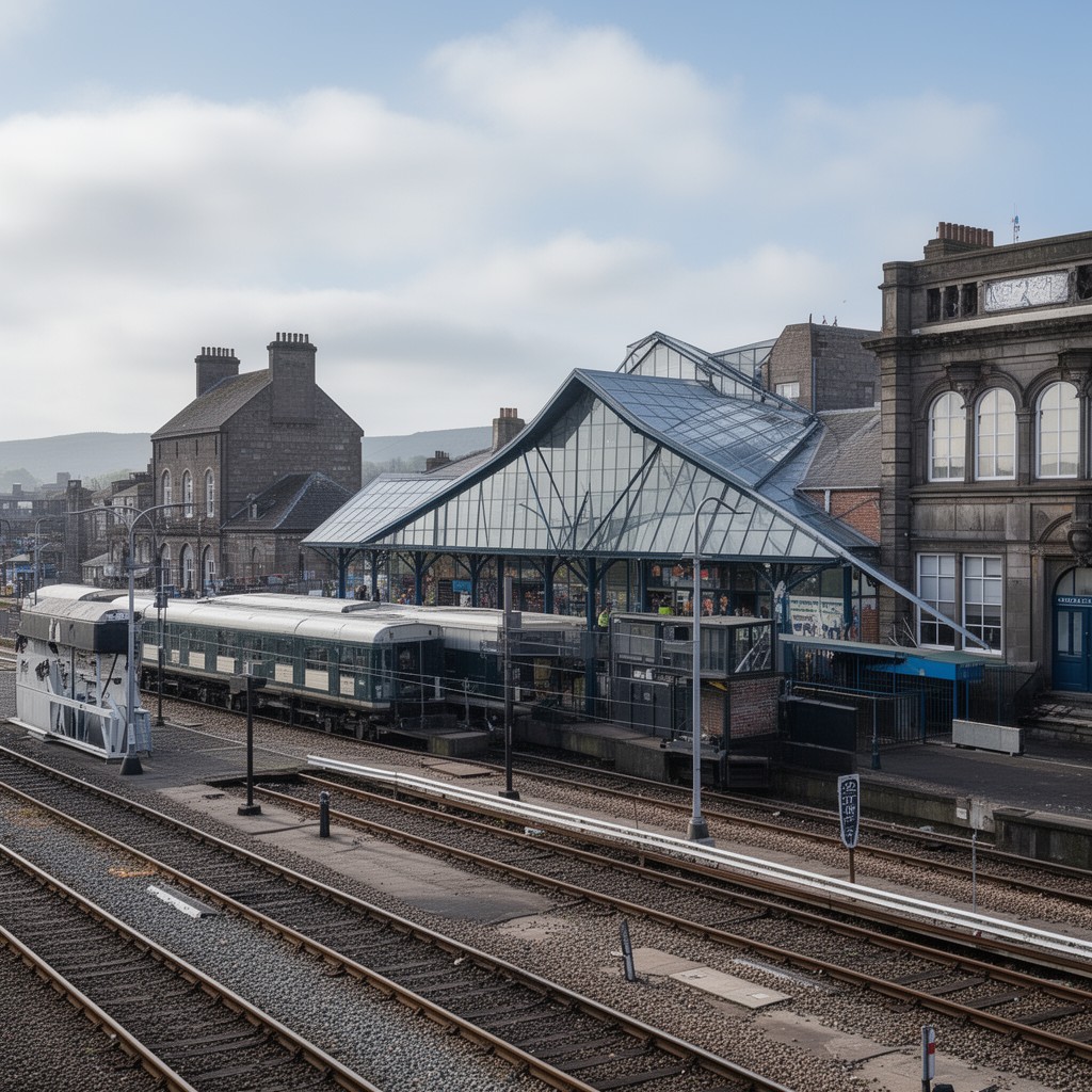 AI-generated illustration of Aberdeen railway station