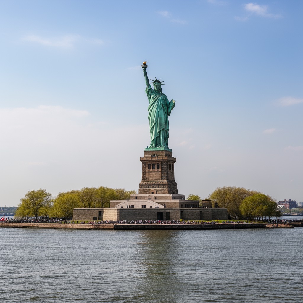 AI-generated illustration of Liberty Island