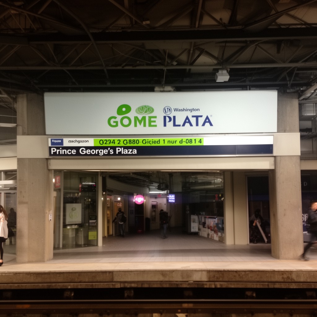AI-generated illustration of Prince George's Plaza station