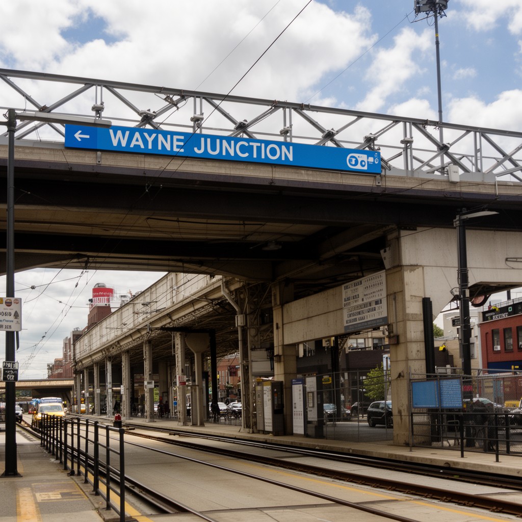 AI-generated illustration of Wayne Junction station