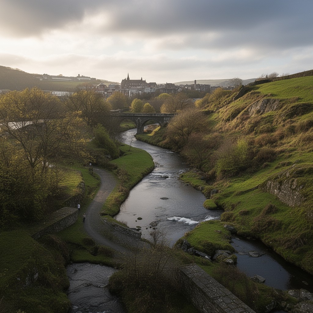 AI-generated illustration of Rhymney River