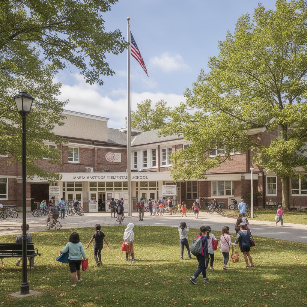 AI-generated illustration of Maria Hastings Elementary School