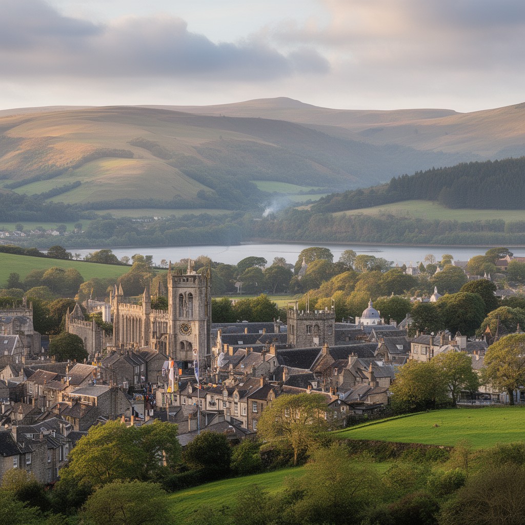 AI-generated illustration of Abergavenny
