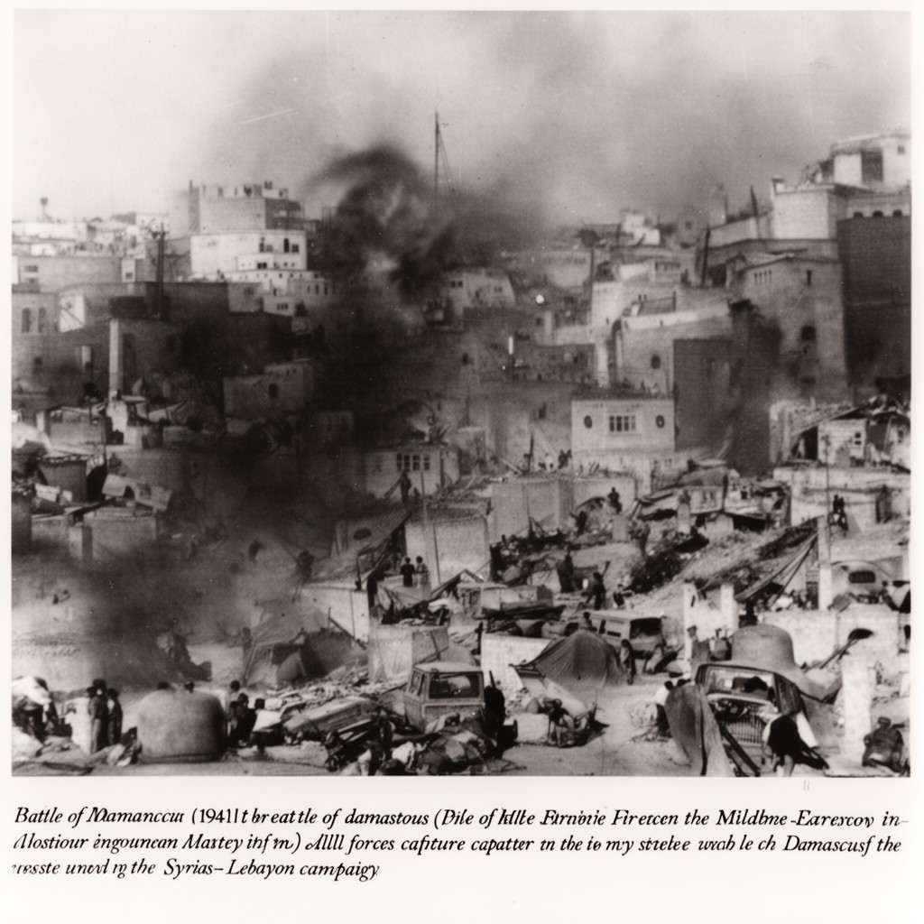 AI-generated illustration of Battle of Damascus (1941)