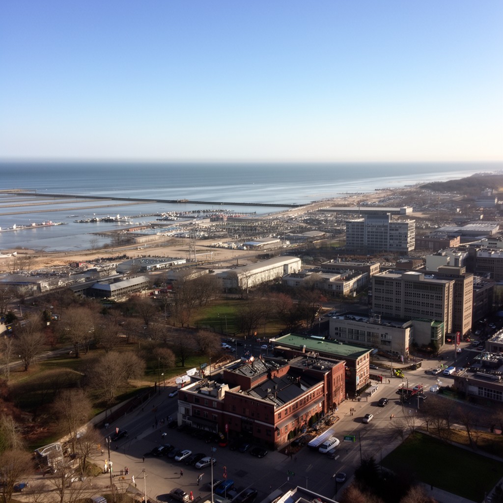 AI-generated illustration of Michigan City, Indiana