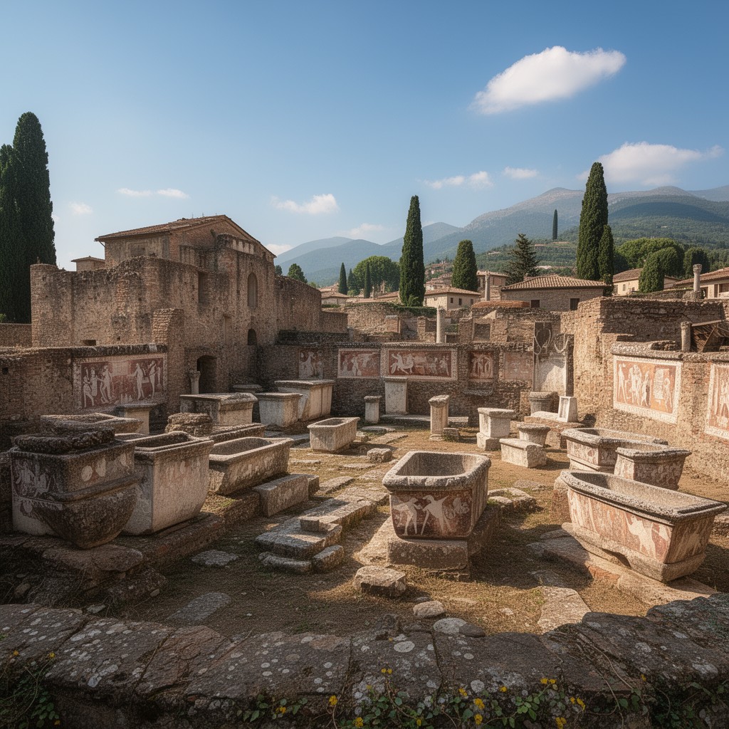 AI-generated illustration of Tarquinia