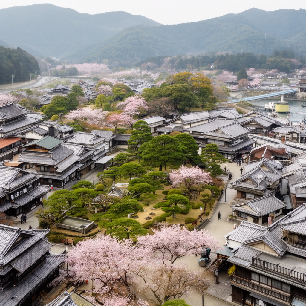 AI-generated illustration of Takamatsu, Kagawa Prefecture, Japan
