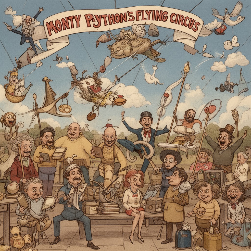 AI-generated illustration of Monty Python's Flying Circus