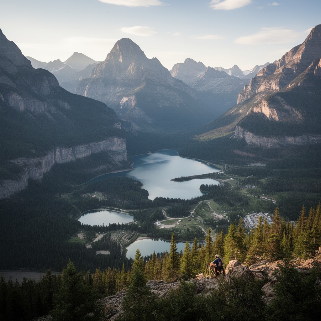 AI-generated illustration of Waterton Lakes National Park