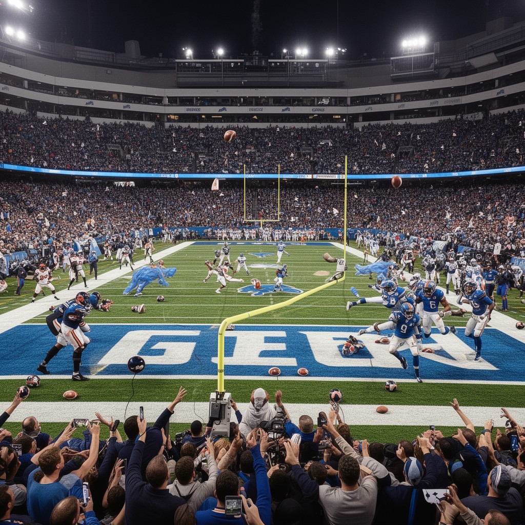 AI-generated illustration of Chicago Bears–Detroit Lions rivalry