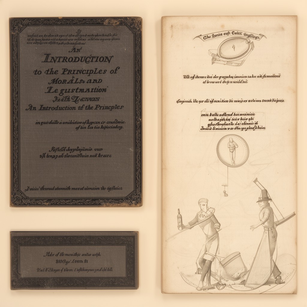 AI-generated illustration of An Introduction to the Principles of Morals and Legislation