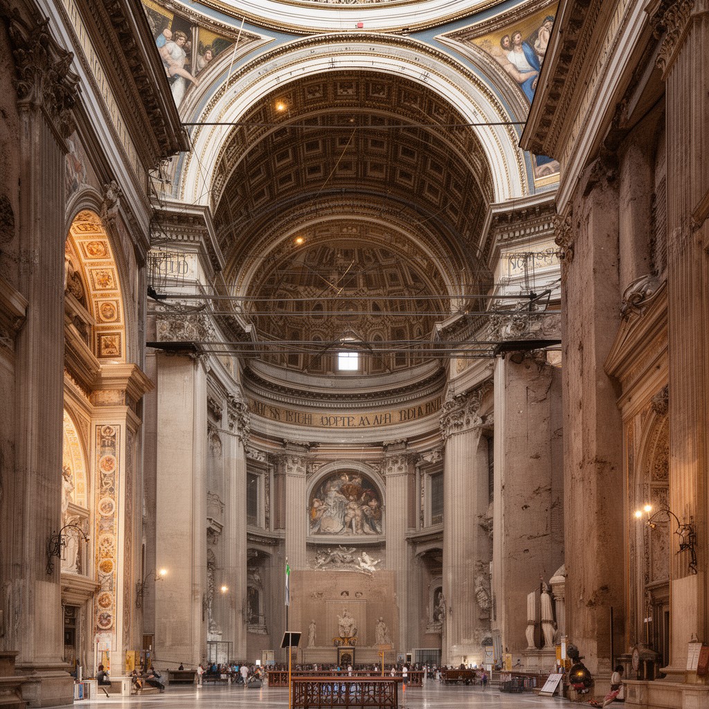 AI-generated illustration of Basilica of Santa Maria degli Angeli e dei Martiri
