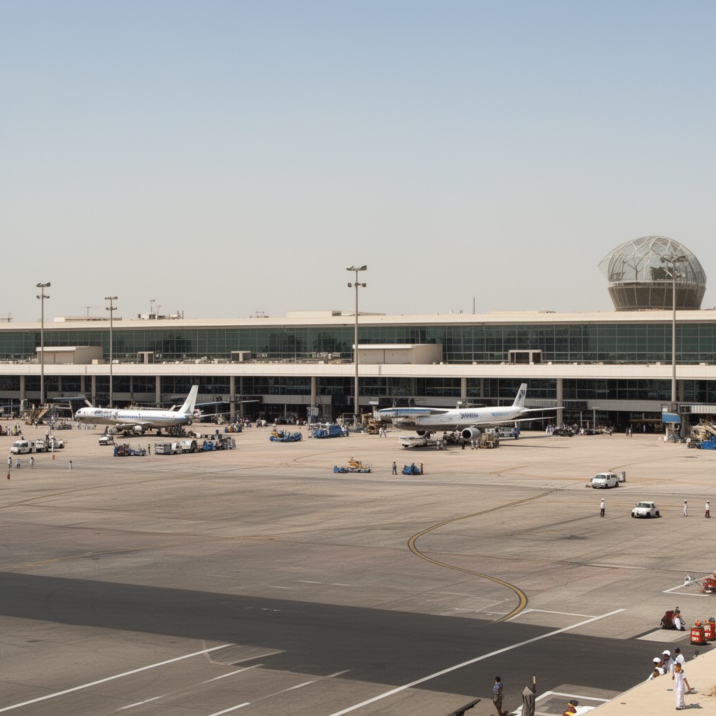 AI-generated illustration of Baghdad International Airport