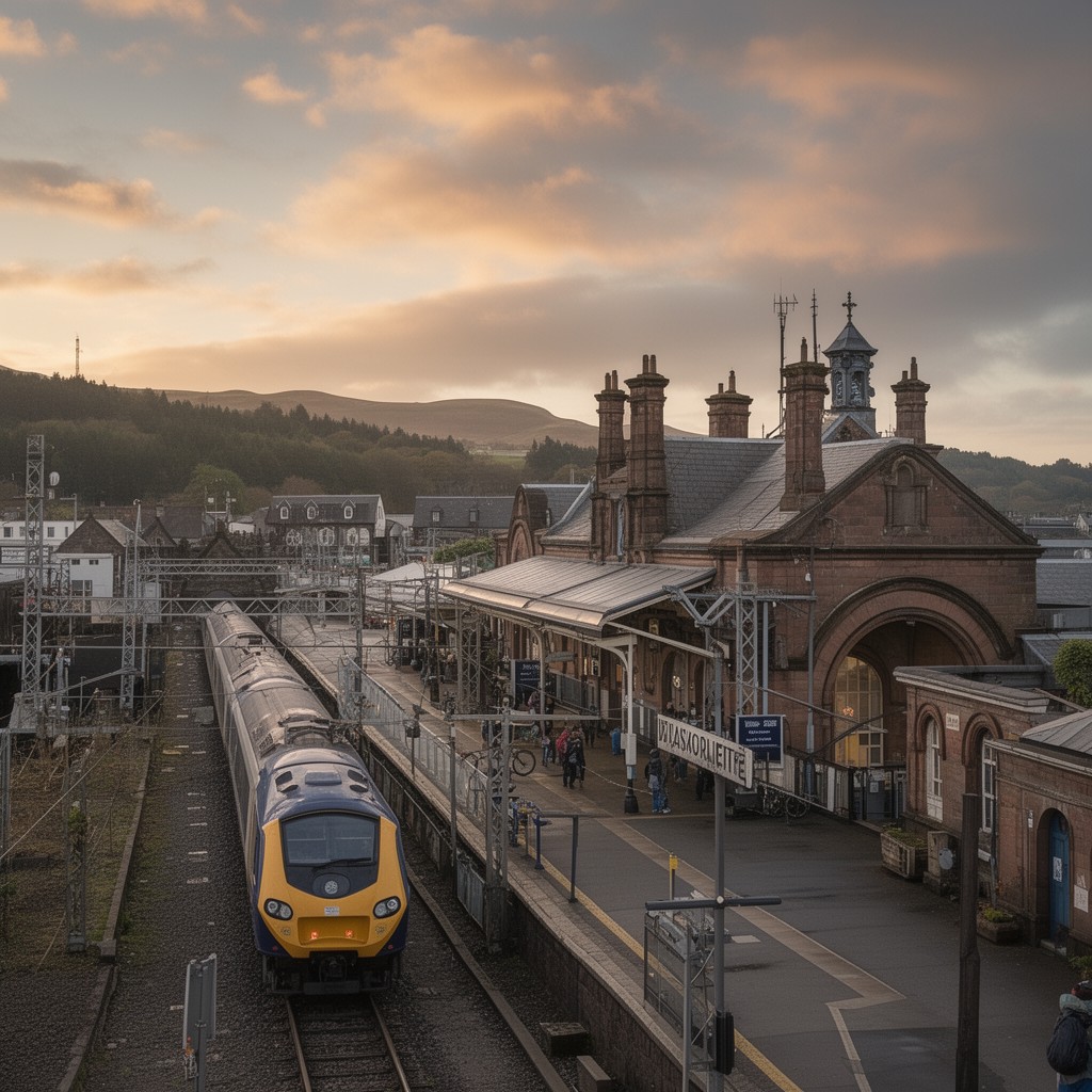 AI-generated illustration of Inverness railway station