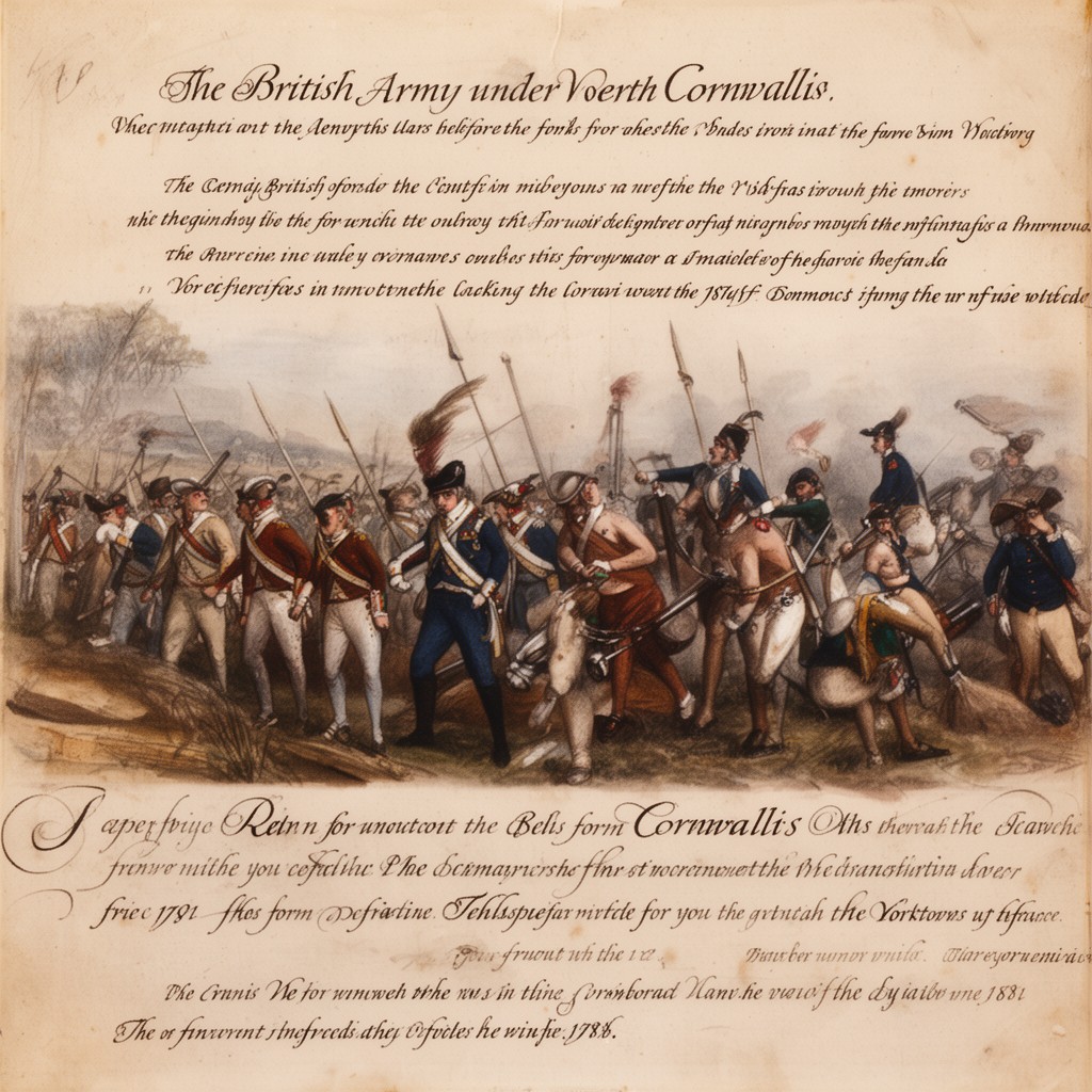 AI-generated illustration of British Army under Cornwallis
