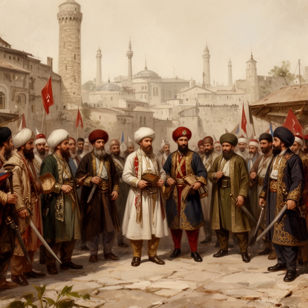 AI-generated illustration of Ottoman authorities